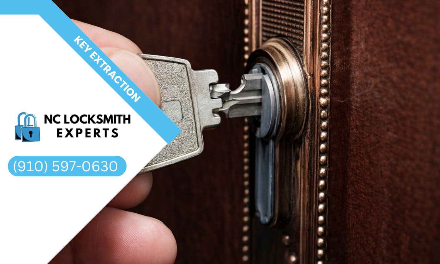 Broken key stuck in a lock? NC Locksmith Experts safely removes broken keys and provides replacement keys. Fast service available