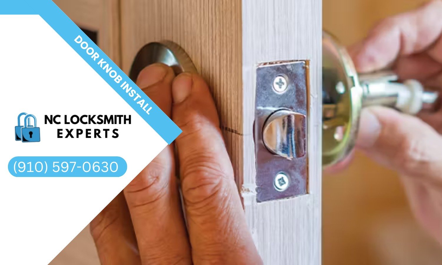 Expert door knob and lever handle installation for entry doors, privacy locks, and passage hardware.